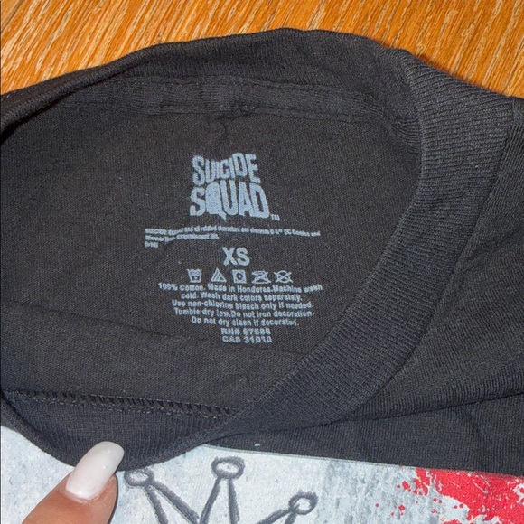 Black Graphic Tee with Playing Card Design - Picture 2 of 3